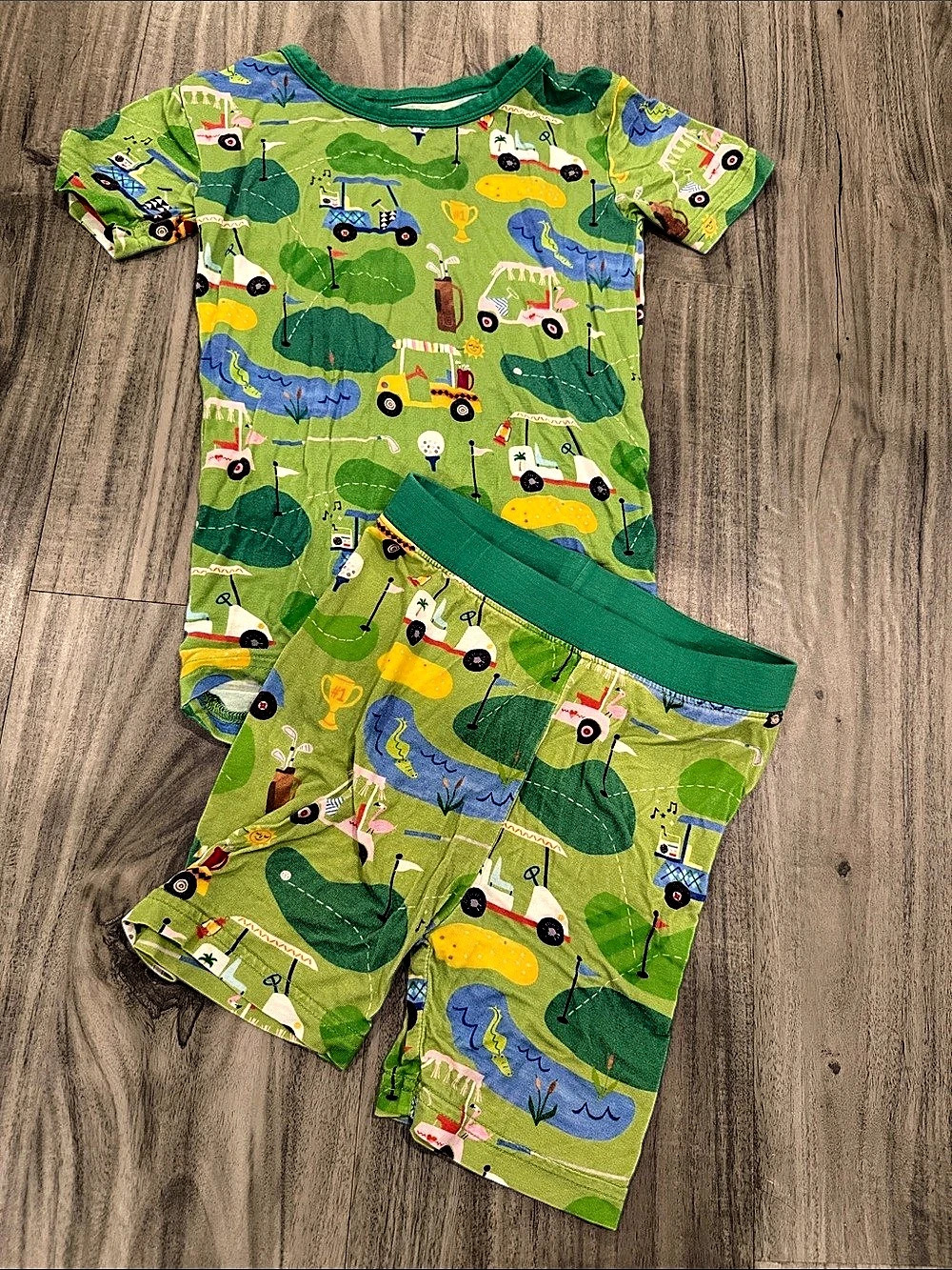 Little Sleepies Short-Sleeve & Shorts Two-Piece Pajama Set - Golf Print Golf